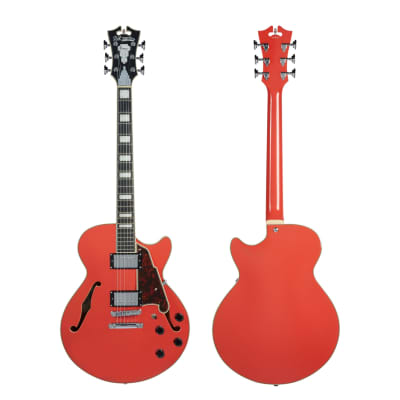 D'Angelico Premier SS Semi-Hollow Electric Guitar Stopbar Tailpiece Fiesta Red, DAPSSFRCSCB image 5