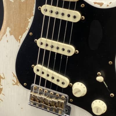 Fender Custom Shop Poblano Super Heavy Relic Stratocaster in Aged White Blonde image 2