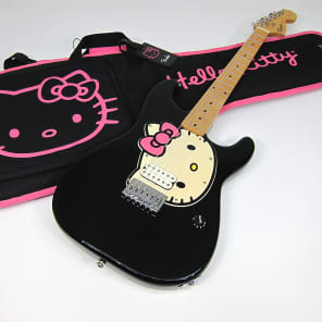 Beautiful Fender Hello Kitty Licensed Stratocaster Guitar with Black & Pink Hello Kitty Gig Bag! image 8