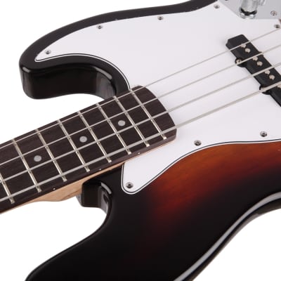 Glarry Glarry GJazz Electric Bass Guitar w/ 20W Electric Bass Amplifier  2021 Sunset image 5