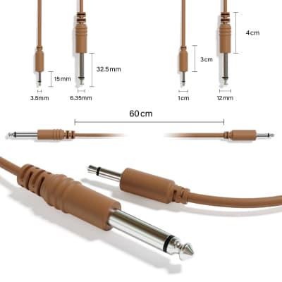 ExcelValley [12-Pack | 200 cm - 78.74"] Mono Patch Cables - TS 3.5mm 1/8" to 6.35mm 1/4" Eurorack Synth CV Gate image 2