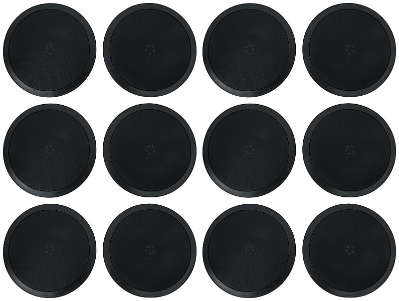 (12) Rockville HC85-16 Black 8&quot; 700 Watt In-Ceiling Home Theater Speakers 16 Ohm  			