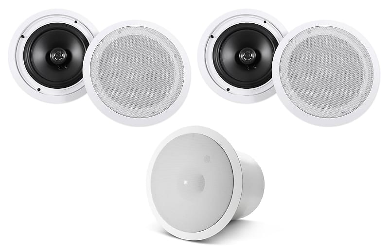 (4) Rockville HC85 8&quot; 700 Watt In-Ceiling Home Theater Speakers+JBL Subwoofers  			