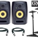 KRK VXT6 Active Studio Monitor - 6 Inch, 90 Watts (Pair) Free Stands and XLR cables 18ft ea.