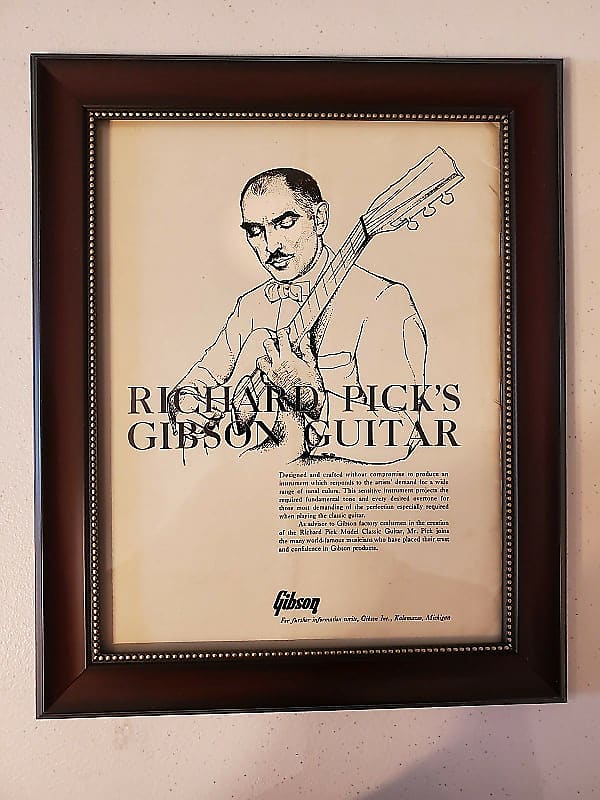 1957 Gibson Guitars Promotional Ad Framed Richard Pick Orignal image 1