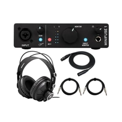 Arturia MiniFuse 1 USB-C Audio Interface (Black) Bundle w/ Headphones and Cables image 10
