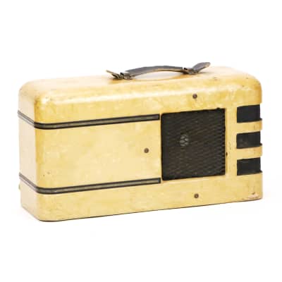 1936 Oahu Melody King by Dickerson Vintage Original Yellow Pearloid Bronson Lap Steel Electric Guitar Small Combo Amplifier Serviced by Mark Sampson of Matchless image 3