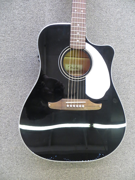 Fender Sonoran SCE Black Acoustic Electric Guitar USED | Reverb
