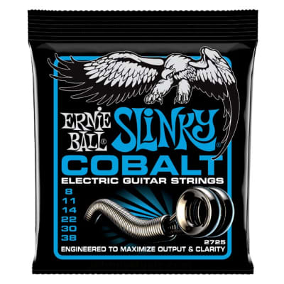 Extra Slinky Cobalt Electric Guitar Strings 8-38 Gauge Set - FeCo-alloy enhanced magnetic properties image 1