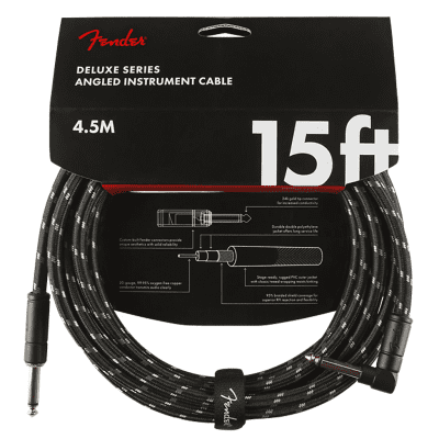 Fender Deluxe Series Straight / Angled TS Instrument Cable - 15'