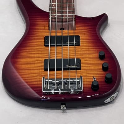 US Masters EP53LA  5 string Bass Guitar Sunburst Flametop made in the USA image 2