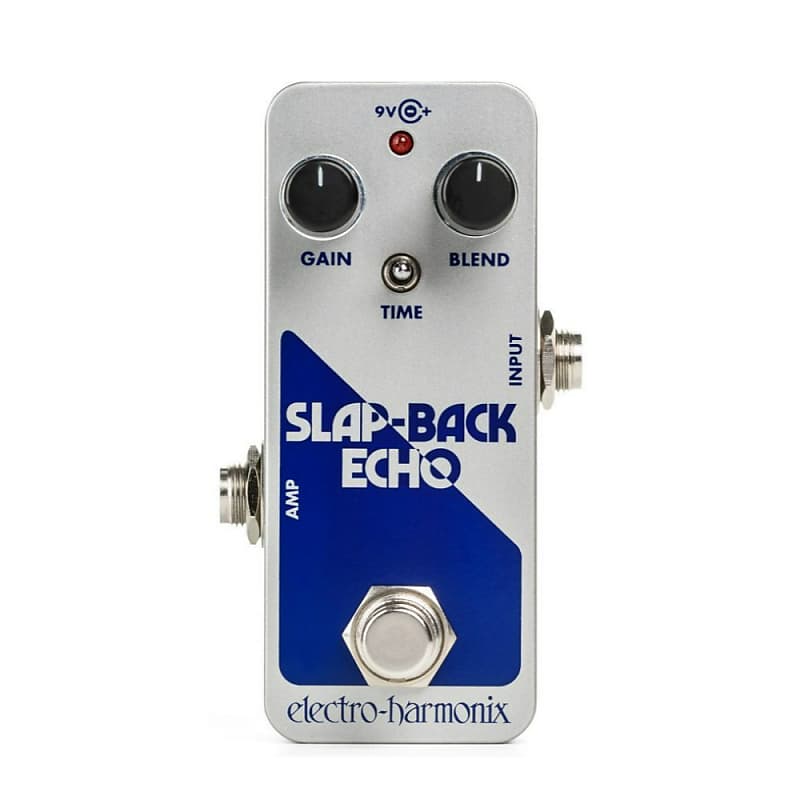Electro Harmonix Slap-Back Echo Analog Delay Reissue Guitar Pedal with 9V Power Supply, Blend Knob and Time Switches with 45, 65, and 100 ms Delay Setting (Silver) image 1