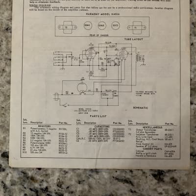 Harmony H400A Instructions & Schematic 60’s | Reverb