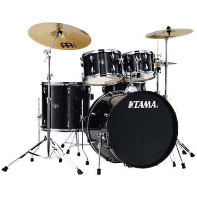 Tama IE52C Imperialstar Drum Kit, 5-Piece (with Meinl Cymbals), Hairline Black image 1