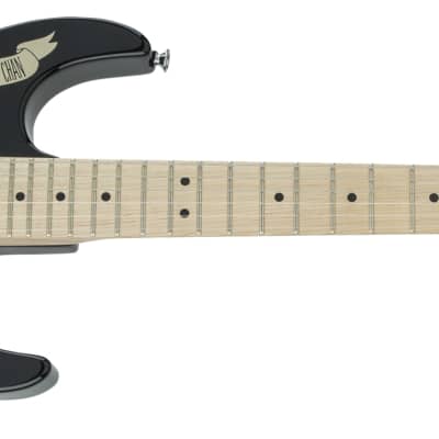 CHARVEL - Warren DeMartini USA Signature Frenchie  Maple Fingerboard  Gloss Black with Frenchie Graphic - 2865005803 image 4