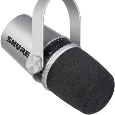 Shure MV7 Dynamic USB Podcast Microphone Silver image 3