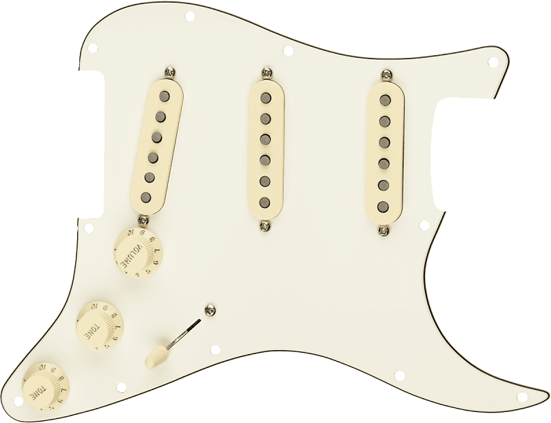 Fender Pre-Wired Strat Pickguard Tex-Mex SSS Parchment 11 Hole image 1