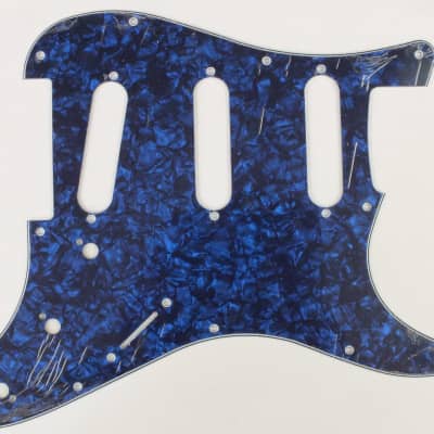 Blue Pearl 4 ply Scratch Plate Pickguard SSS to fit Fender Squier Affinity & generic Stratocaster guitars