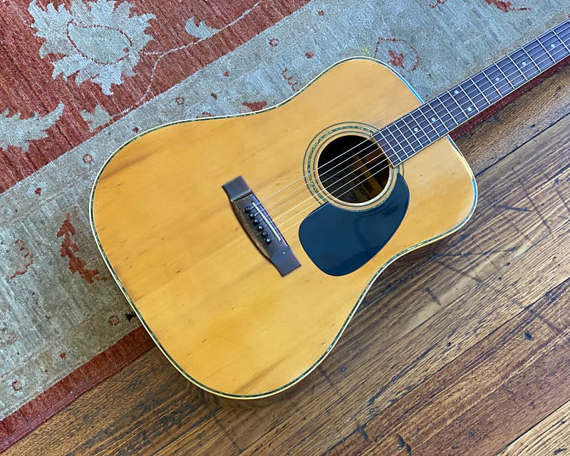 70s Kiso Suzuki W-200 Dreadnought Acoustic with HSC | Reverb