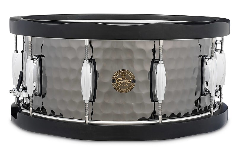 14 x 6.5 Snare for Gretsch Drum Set Kit - Black Steel Wood Hoop