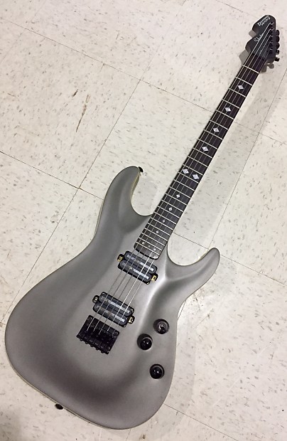 SUPER RARE Schecter C 5X Celloblaster Baritone 5 string Guitar 2000s Matte Gunmetal Gray C5X