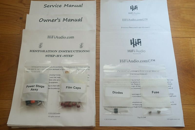 McIntosh C8 restoration kit filter capacitor repair rebuild fix  			