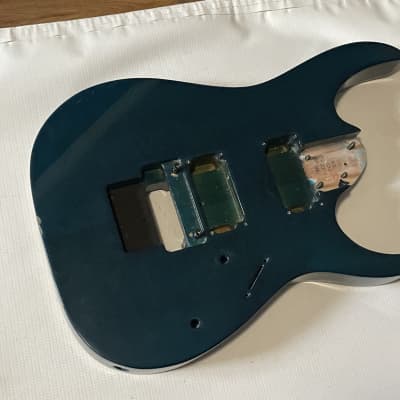 1999 Japan Fujigen Ibanez RG520QS Transparent Blue Guitar Body Floyd Ready image 3