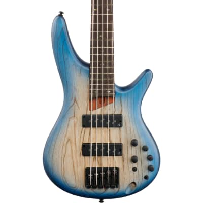 Ibanez SR605E Electric Bass, 5-String, Cosmic Blue Starburst Flat image 1