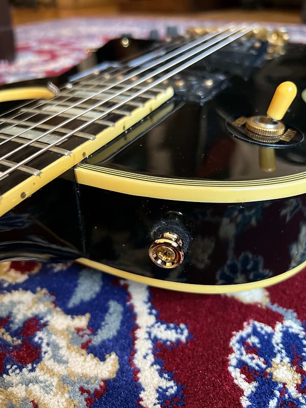 1990 Greco EG-600 Black - Les Paul Custom w Split Diamond