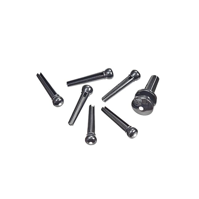 D'Addario Injected Molded Bridge Pins with End Pin Set, IVORY W/Black Dot image 1