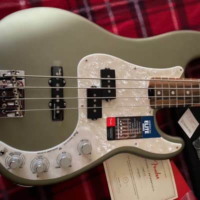 Fender American Elite Precision Bass with Ebony Fretboard 2016 - 2019 Satin Jade for sale