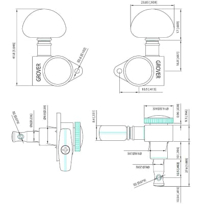 Grover 502 Roto-Grip Locking Rotomatics Tuners 3 x 3 (Chrome, Kidney Bean) image 4