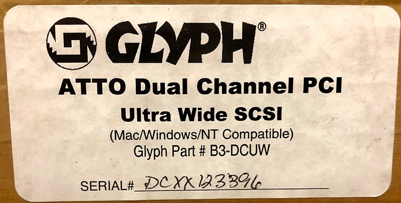 Glyph B3-DCUW ATTO Express PCI DC Storage Controller Ultra Wide
