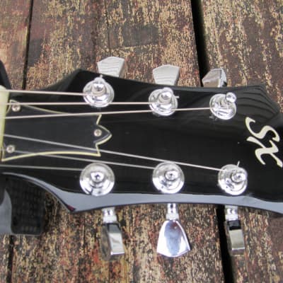 SX Les Paul Copy 6 String Electric Guitar - Black image 16