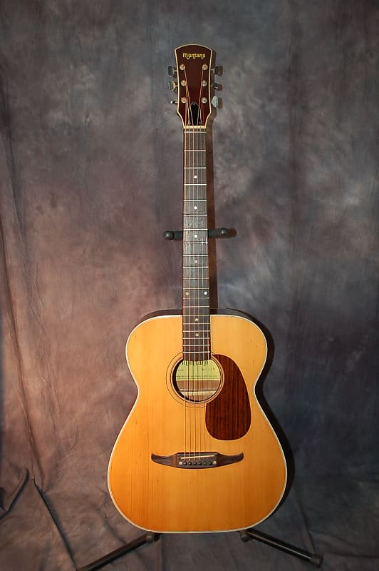 Video Demo 1975 Montano by Takamine F190 Folk Guitar Concert Size Pro Setup New strings Orig Soft Shell Case image 1
