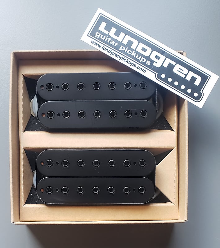 【宅配】Lundgren Black Heaven 7 Set Cover Ceramic ラングレン ブラックヘブン 7弦ギター用ピックアップセット 黒カバー付き アクティブマウント ピックアップ