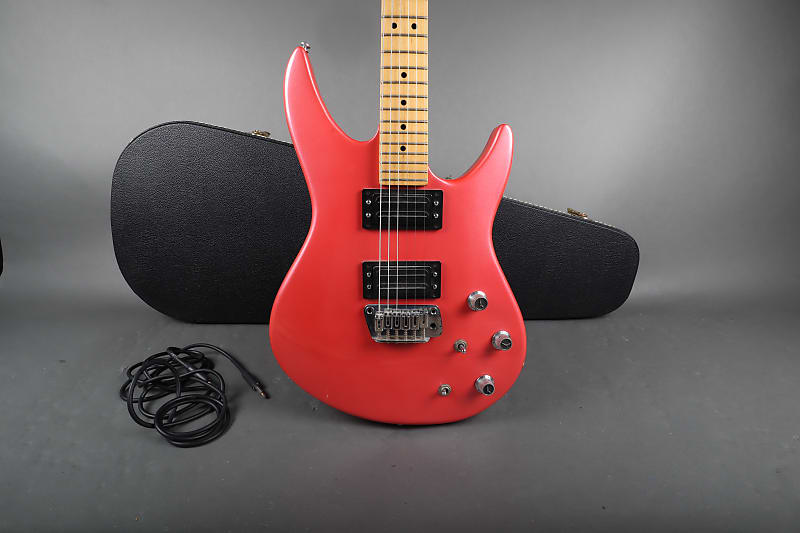 1980's Peavey Pink Milestone Guitar Made in USA w/ Hardshell Case image 1
