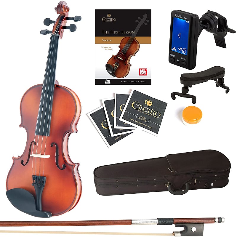 Mendini MV300 Solid Wood Violin - 1/2 / Satin Antique | Reverb