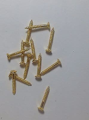 12 pack 2mm x 18mm Gold Oval Head Humbucker Pickup Ring Mounting Screws image 1