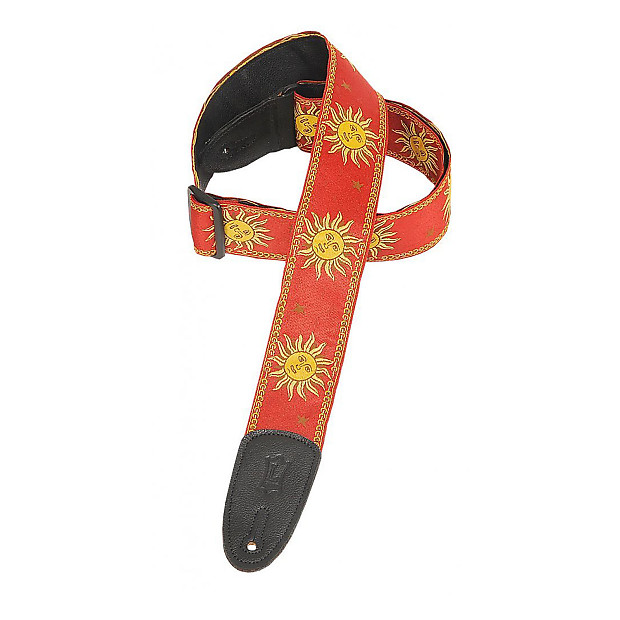 Levy's MPJG-SUN-RED '60s Sun 2" Polyester/Vinyl Guitar Strap image 1