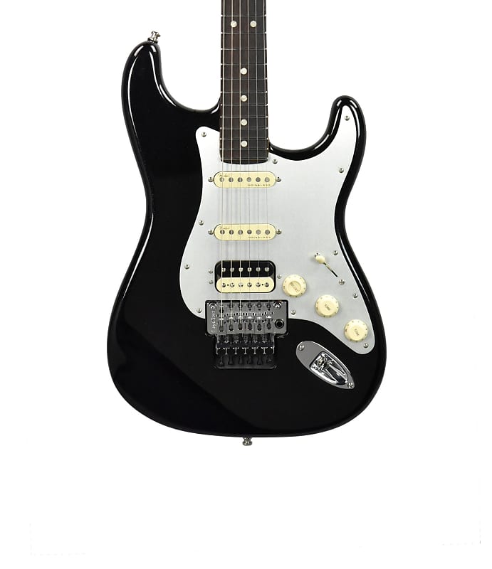 Fender American Ultra Luxe Stratocaster Floyd Rose HSS in Mystic Black US210072427 image 1