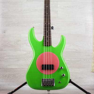FleaBass "Punk Bass" Model 32 Pink/Green w/ gig bag image 1
