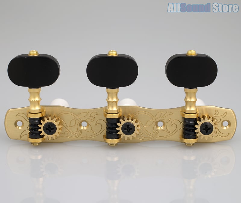 Gotoh 35G1800-EN Classical Guitar Tuners Machines SOLID BRASS w/ Ebony Buttons image 1