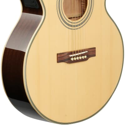 Epiphone PR5-E Compact Jumbo Cutaway Acoustic-Electric Guitar, Natural image 4