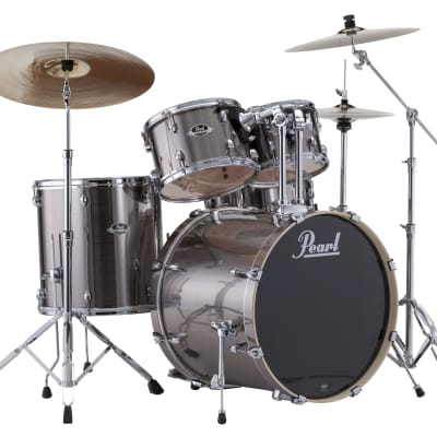 Pearl Export EXX725S 5pc Drum Set Smokey Chrome w/Hardware image 1