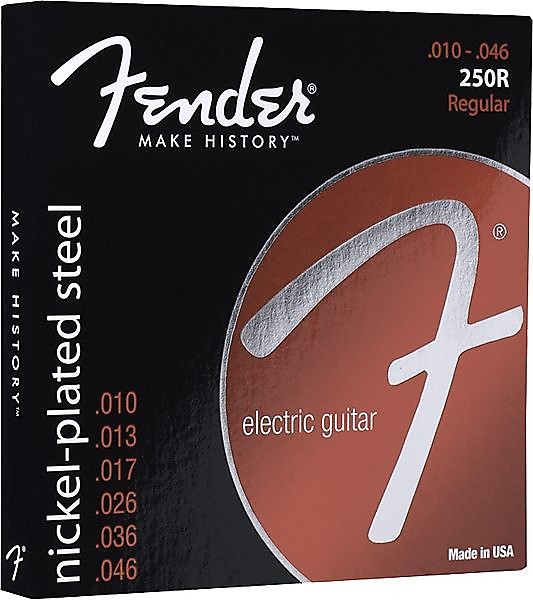 Fender Super 250 Guitar Strings, Nickel Plated Steel, Ball End, 250R Gauges .010-.046, (6) 2016 image 1