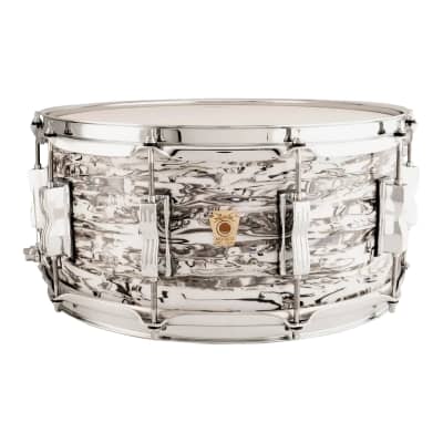 Ludwig Classic Maple Snare Drum 14x6.5 White Abalone image 1