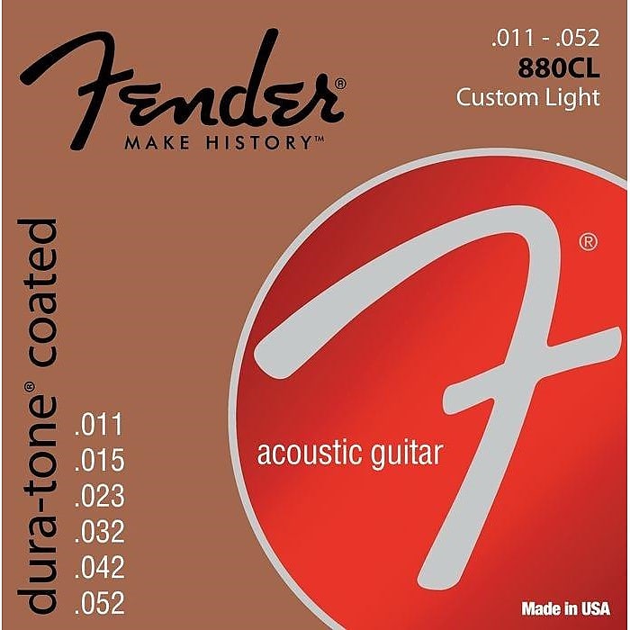 Fender 880CL Dura-Tone Coated 80/20 Bronze Strings 11-52 image 1