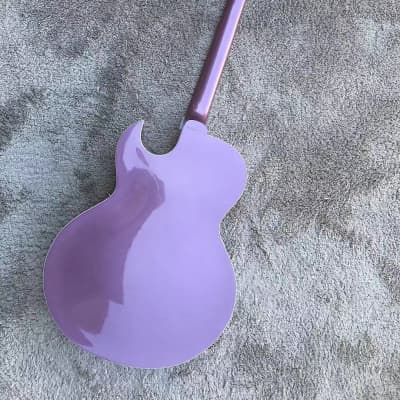 Metallic Purple Custom Hollow Body Jazz Guitar Body, Rosewood Fingerboard, Maple Neck image 3