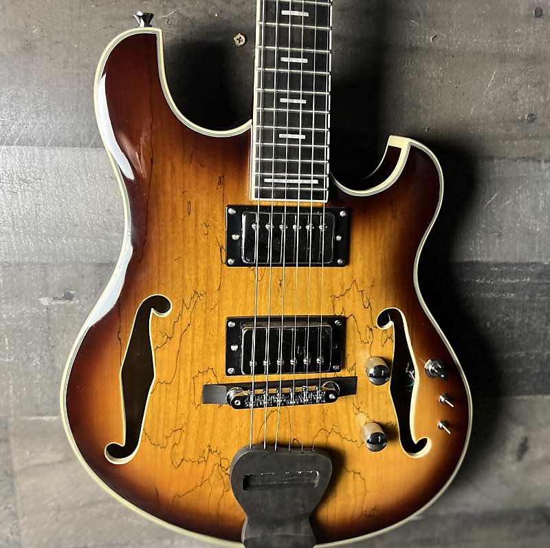 Zuwei Double cut semi hollow Tobacco Burst with gig bag!Channel your inner Phish image 1